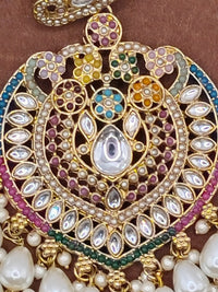Elegant Bollywood Inspired Gold Kundan Earrings - Traditional Indian Jewelry 226