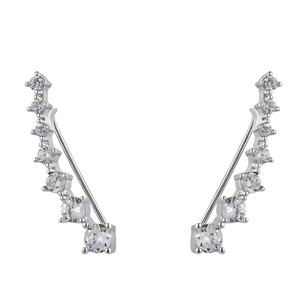 Women's Cubic Zirconia Ear Climber Earrings White Gem Rhinestone Ear Crawler 504