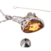 Heart Tree of Life Urn Necklace Crystal Funnel Filler 316L Stainless Steel B211
