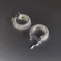 Sparkling Hoop Earrings Zinc Alloy Jewelry Vintage Elegant Style Geometric 72