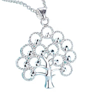 925 Sterling Silver Tree of Life Pendant Necklace Women, Elegant Openwork 412