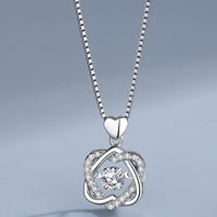 Sterling Silver Heart Knot Pendant Necklace for Women – Real 925 Box Chain 289