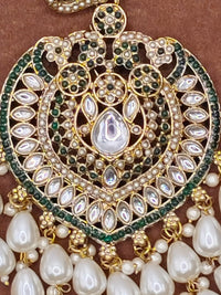 Elegant Bollywood Inspired Gold Kundan Earrings - Traditional Indian Jewelry 222
