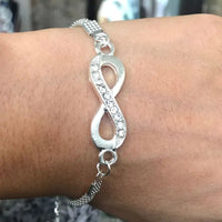 Fashion Silver Infinity Bracelet Jewelry Jewellery Women Lovely Christmas 19 UK