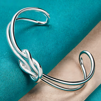 Adjustable Knot Cuff Bracelet for Women, Double Band Open Bangle Infinity 1885