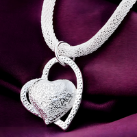 Unified Jewellery Double Heart Pendant Necklace with AAA Zircon Stones Women 480