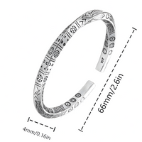 Rhodium-Plated Mobius Loop Open Bracelet — 66mm Diameter Adjustable Cuff 1447