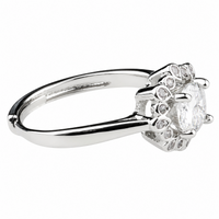 Women's Adjustable Teardrop Bezel Zircon Sunflower Halo - 6 Prong Claw 1652