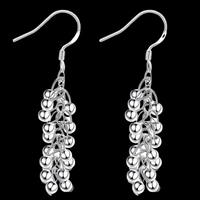925 Silver-Plated Cluster Bead Drop Earrings for Women – Silver-Tone Copper 1194