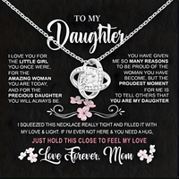 Girls Hollow Inlaid Pendant Necklace - To My Daughter Gift B191 With Card NO BOX