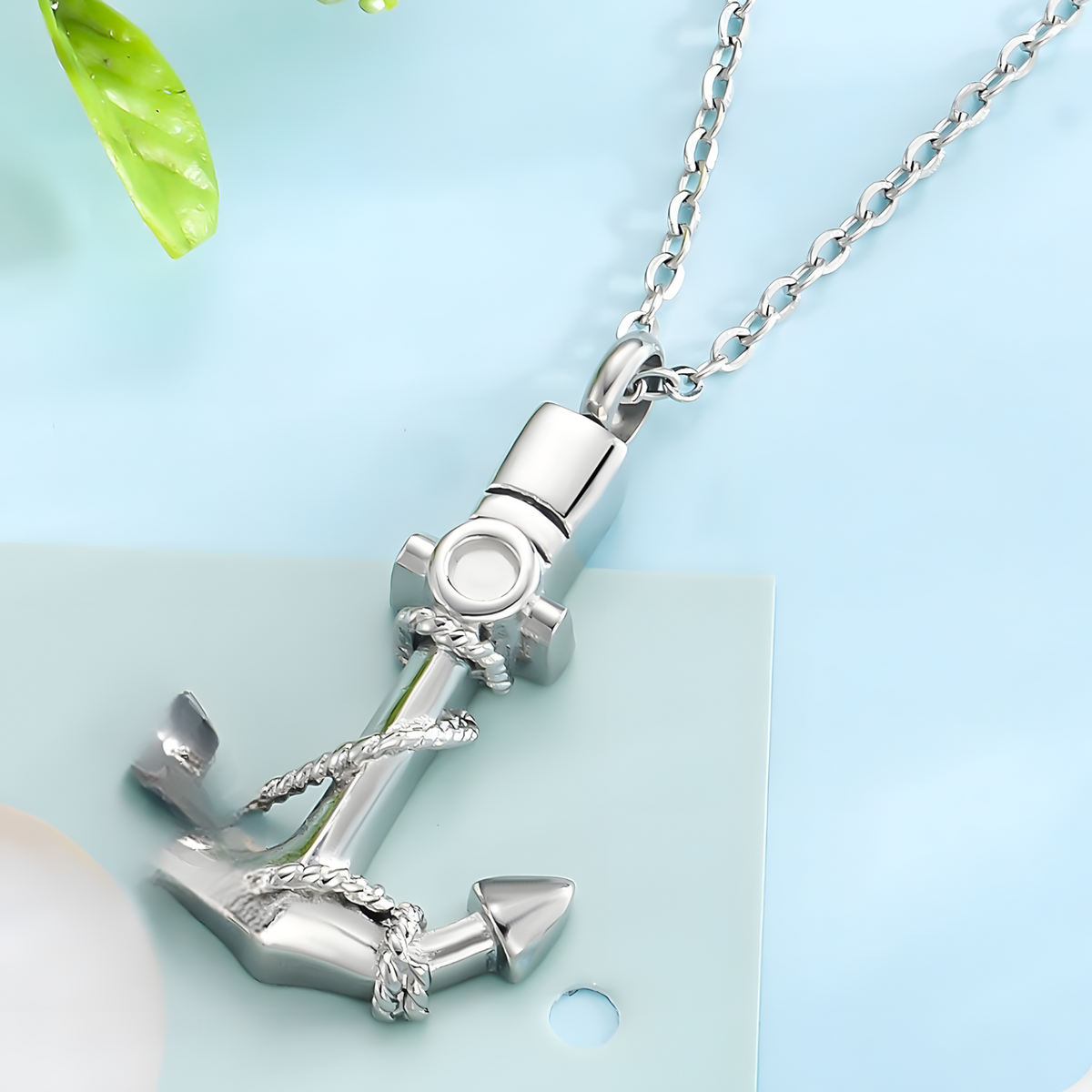 Navigation Keepsake Jewelry Stainless Steel Anchor Cremation Urn Pendant B180