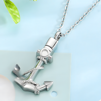 Navigation Keepsake Jewelry Stainless Steel Anchor Cremation Urn Pendant B180
