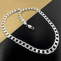 Premium Rhodium-Plated 6MM Cuban Link Chain Necklace-Durable Polished Metal 1452