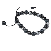 8mm Tiger Eye Beaded Bracelet Adjustable Macrame Bracelet Unisex Faceted 1357