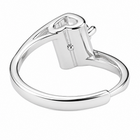 Women's Adjustable Solitaire Zircon Ring, Round Brilliant Cut Engagement 1612