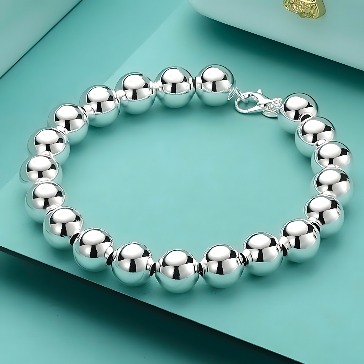 10 mm Round Bead Bracelet for Women - Premium Classic Beaded Statement 1811