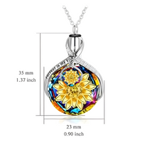 Sterling Silver Cremation Urn Necklace for Ashes with Created Mystic Topaz B97
