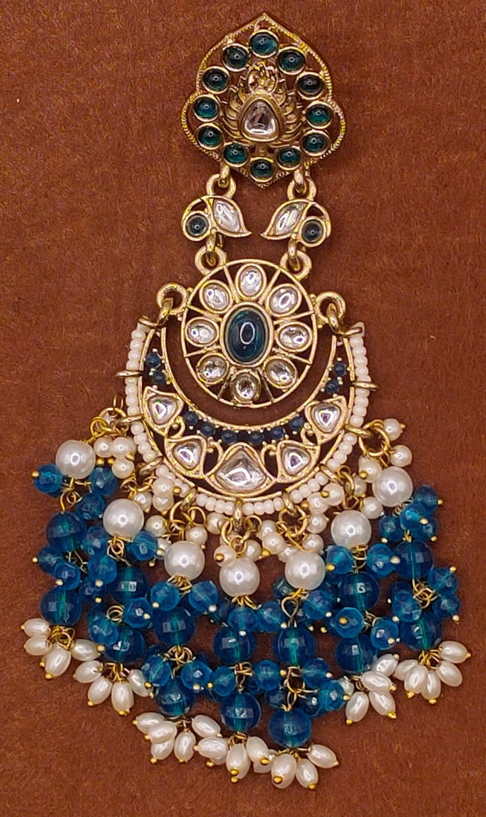 Elegant Bollywood Inspired Gold Kundan Earrings - Traditional Indian Jewelry 207