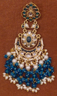 Elegant Bollywood Inspired Gold Kundan Earrings - Traditional Indian Jewelry 207