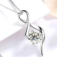 Sterling Silver Infinity Twist Pendant Necklace for Women Real 925 Box Chain 290