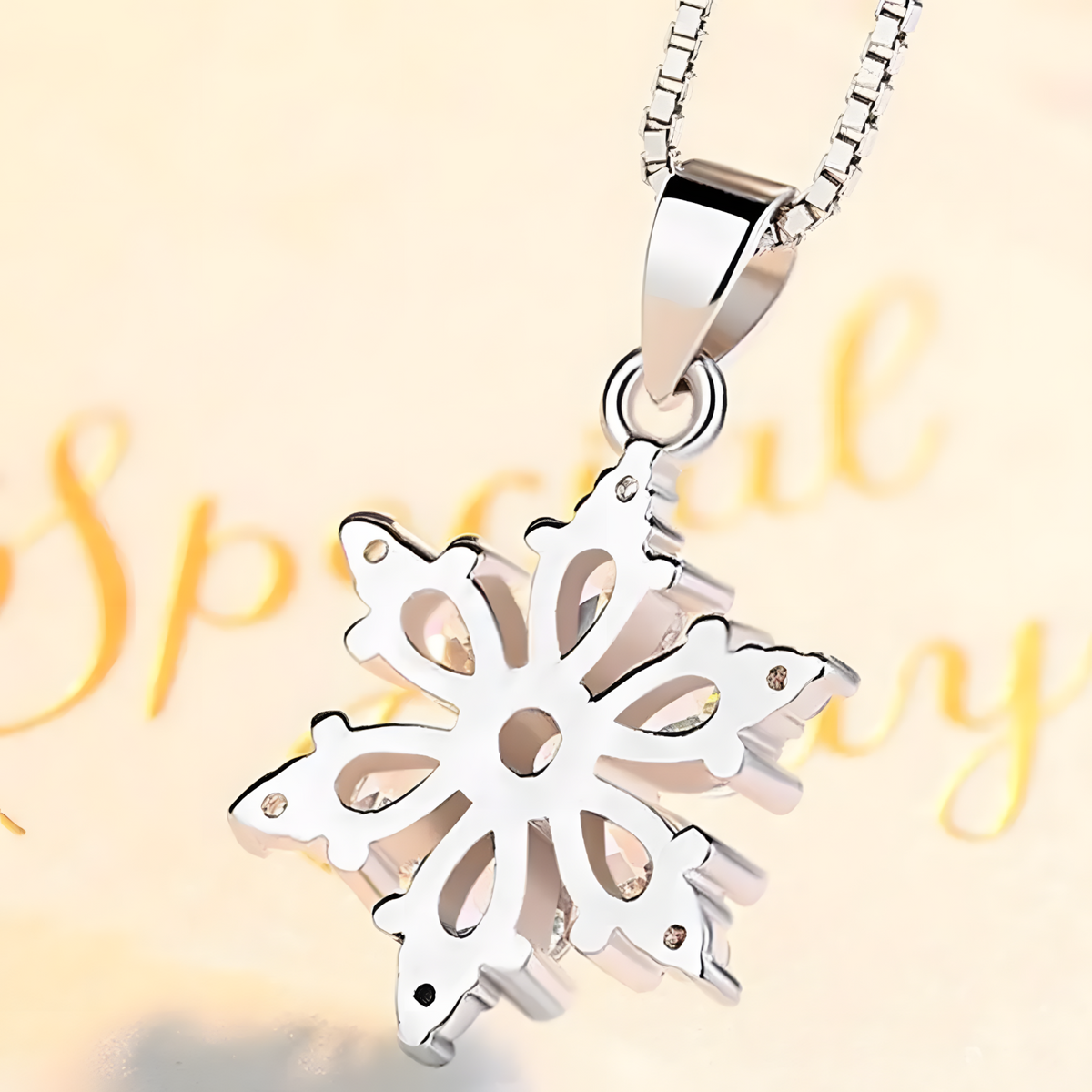 Sparkling Snowflake Pendant Necklace for Women – Brilliant Crystal Ice-Star 462