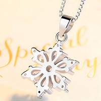 Sparkling Snowflake Pendant Necklace for Women – Brilliant Crystal Ice-Star 462