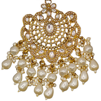 Elegant Bollywood Inspired Gold Kundan Earrings - Traditional Indian Jewelry 212