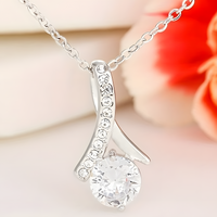 To My Boyfriend's Mom Necklace, Elegant Ribbon Pendant B194 With Card NO BOX