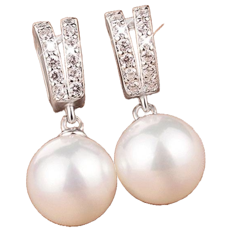 Unified Jewellery® Women's 925 Sterling Silver Pearl & Zircon Stud Earrings 6 UK