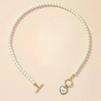1 Pc Bracelet 1 Pc Necklace Heart Pendant OT Buckle Imitation Pearl Design 80 UK