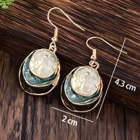 Gold Plated Zinc Alloy Copper Layered Disc Necklace And Earrings Set 1703