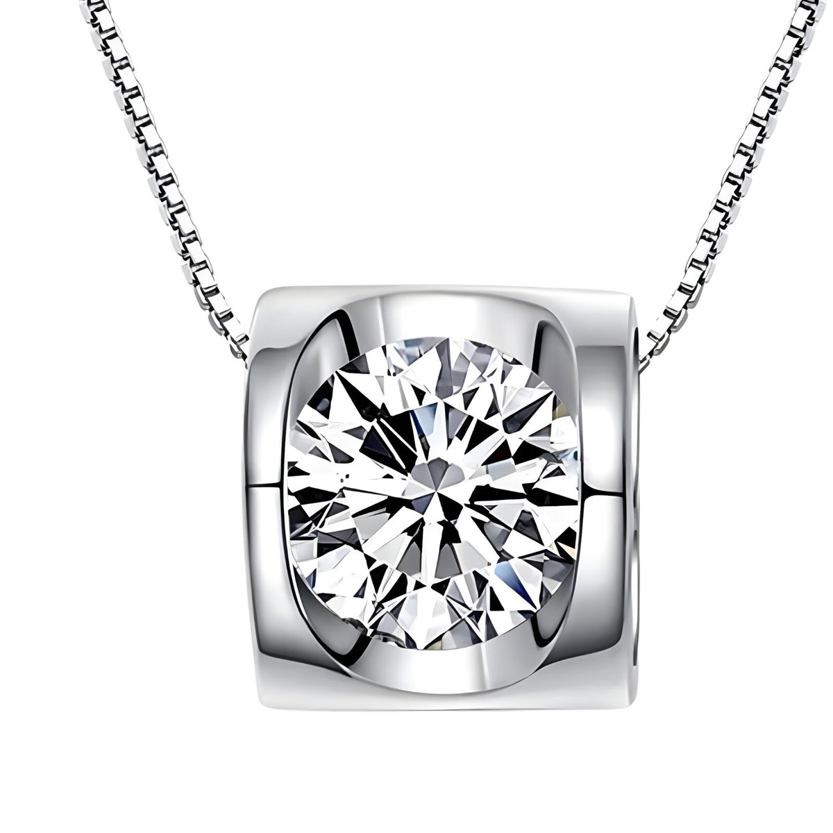 925 Sterling Silver Pendant Necklace for Women, Elegant AAA Zircon Charm 277