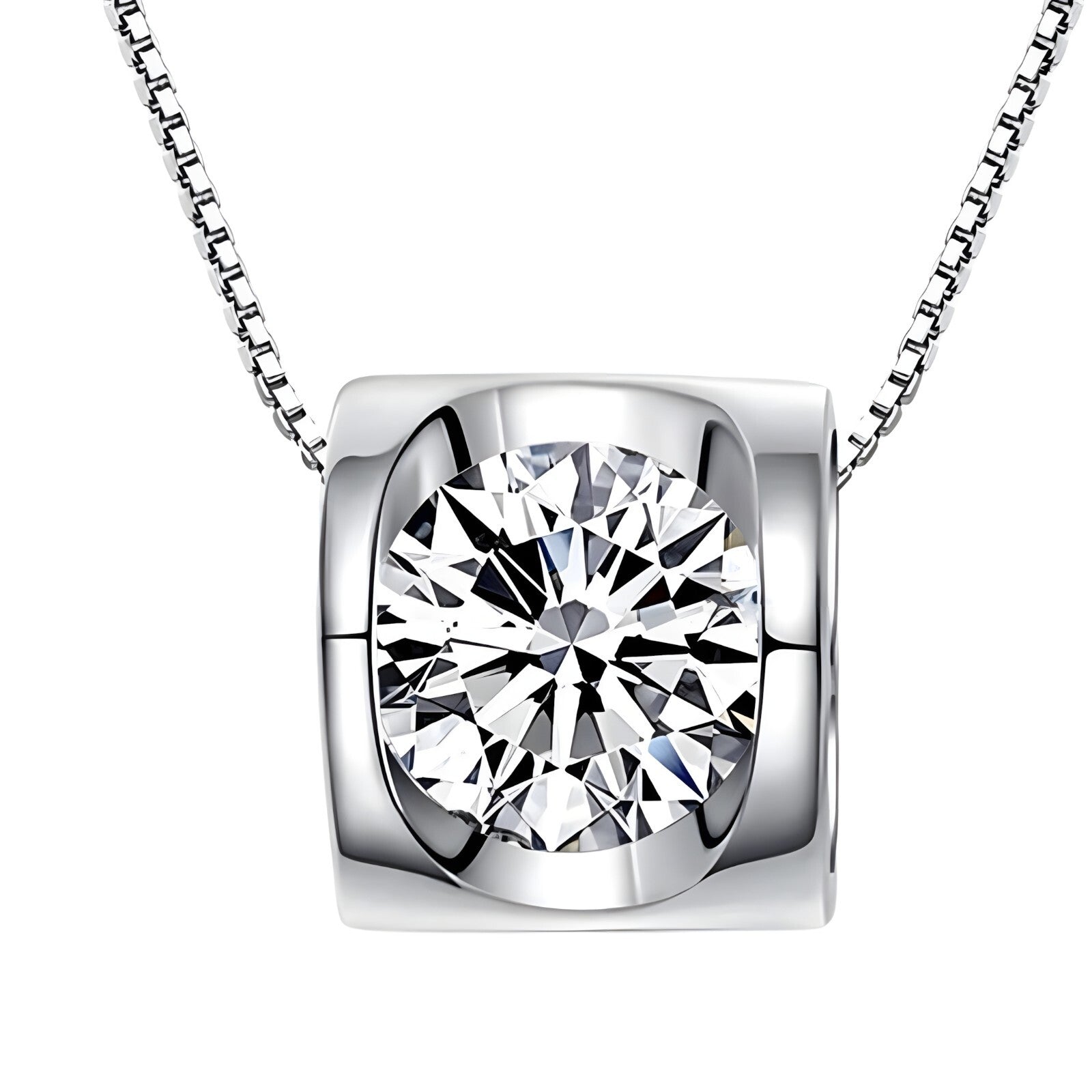 925 Sterling Silver Pendant Necklace for Women, Elegant AAA Zircon Charm 277