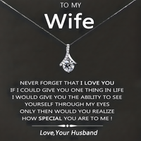 Wifey Necklace from Husband, Cubic Zirconia Heart Pendant B192  (WITHOUT BOX)