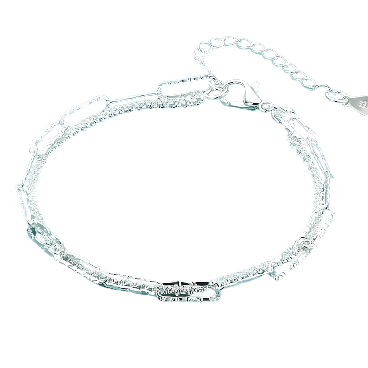 Double Chain Bracelet For Women 20CM Lobster Clasp Adjustable Geometric 1776