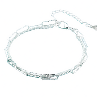 Double Chain Bracelet For Women 20CM Lobster Clasp Adjustable Geometric 1776