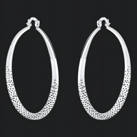Diamond-Cut Hoop Earrings 5CM Large Round Textured Hoop Earrings for Women 1495