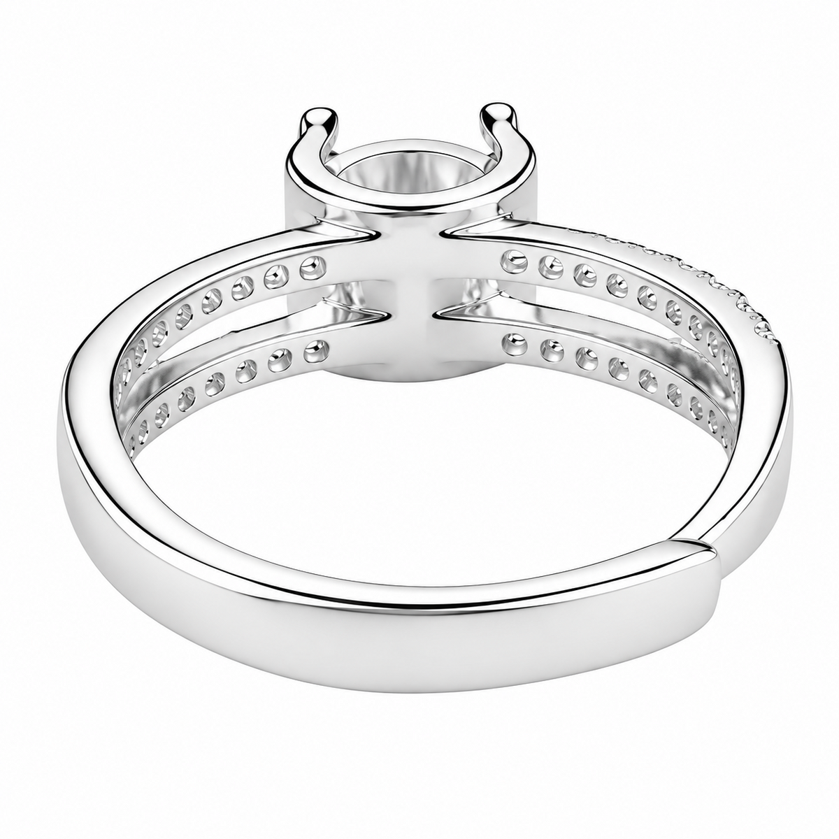 Adjustable Wedding Ring Double Pavé Band Statement Ring Diamond Look Luxury 1666