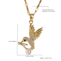 Golden Hummingbird Necklace for Women – 18K Gold Plated Copper Pendant 740