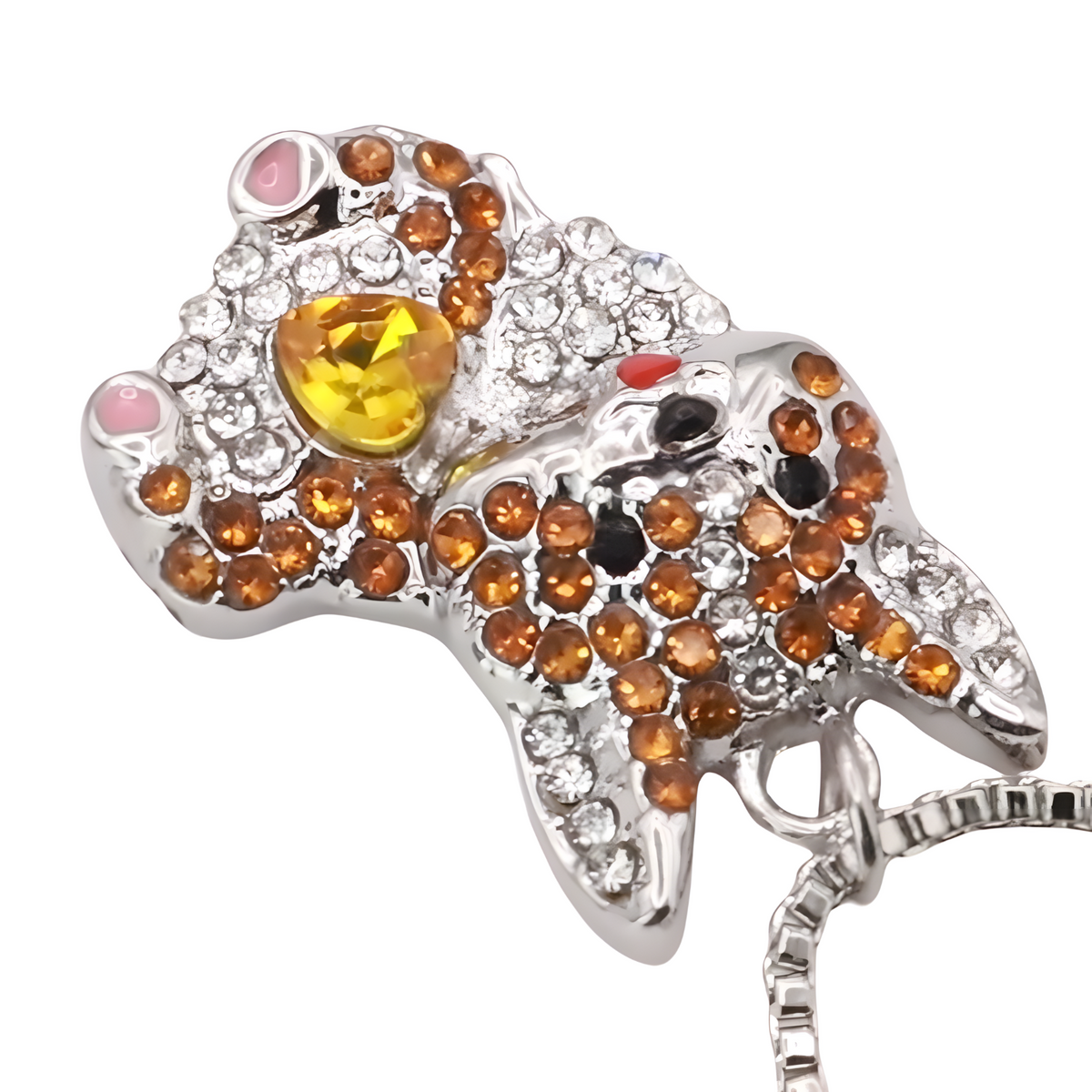 Corgi Dog Pendant Necklace Women Gold Tone Look Crystal Puppy Charm Welsh B240