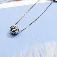 925 Sterling Silver Modern Globe Necklace for Women – Crisscross Pendant 284