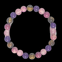 Anxiety Beaded Bracelet Tiger Eye & Rose Quartz, Stress Reduction Calming 1403