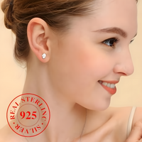 Women's Oval Zirconia Stud Earrings, Copper Alloy Female Jewelry, Elegant 515