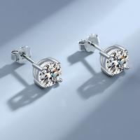 Classic Round Stud Earrings for Women – Sparkling Cubic Zirconia Solitaire 1008