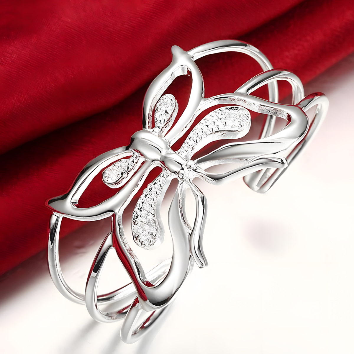 Unified Jewellery Premium Butterfly Crystal Open Cuff Bracelet for Women 1837