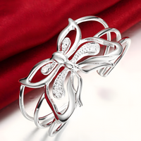 Unified Jewellery Premium Butterfly Crystal Open Cuff Bracelet for Women 1837