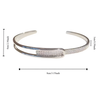Elegant 925 Silver-Plated Geometric Cuff Bracelet Women – Trendy Open Bangle 876