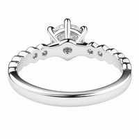 Elegant Adjustable Solitaire Ring, Round Brilliant Zircon Bridal Promise 1631
