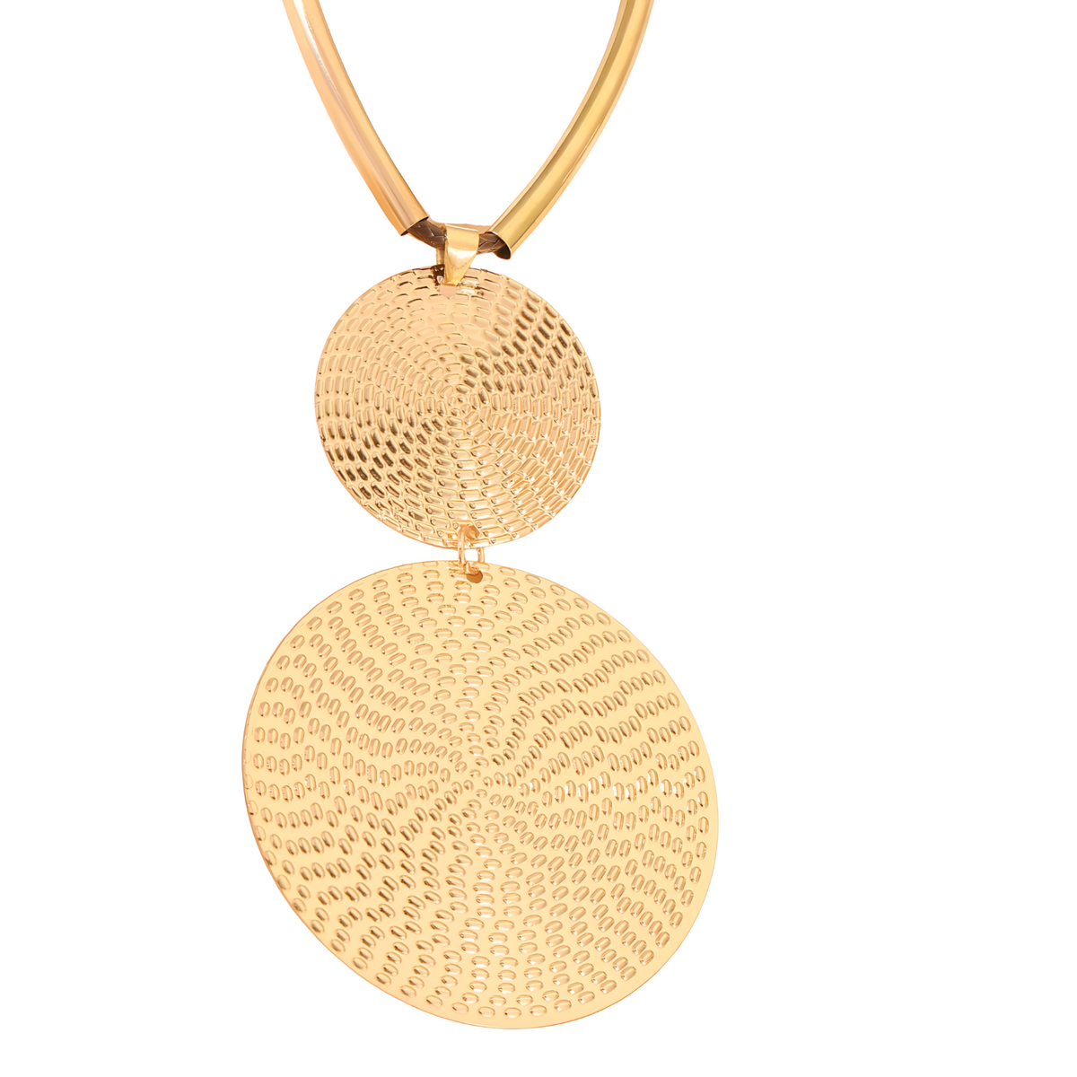 Contemporary Layered Geometric Circular Choker Necklace Drop Earring Set B109
