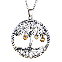 Tree Of Life Pendant Necklace-Copper Metal Family Tree Necklace Zirconia 1132